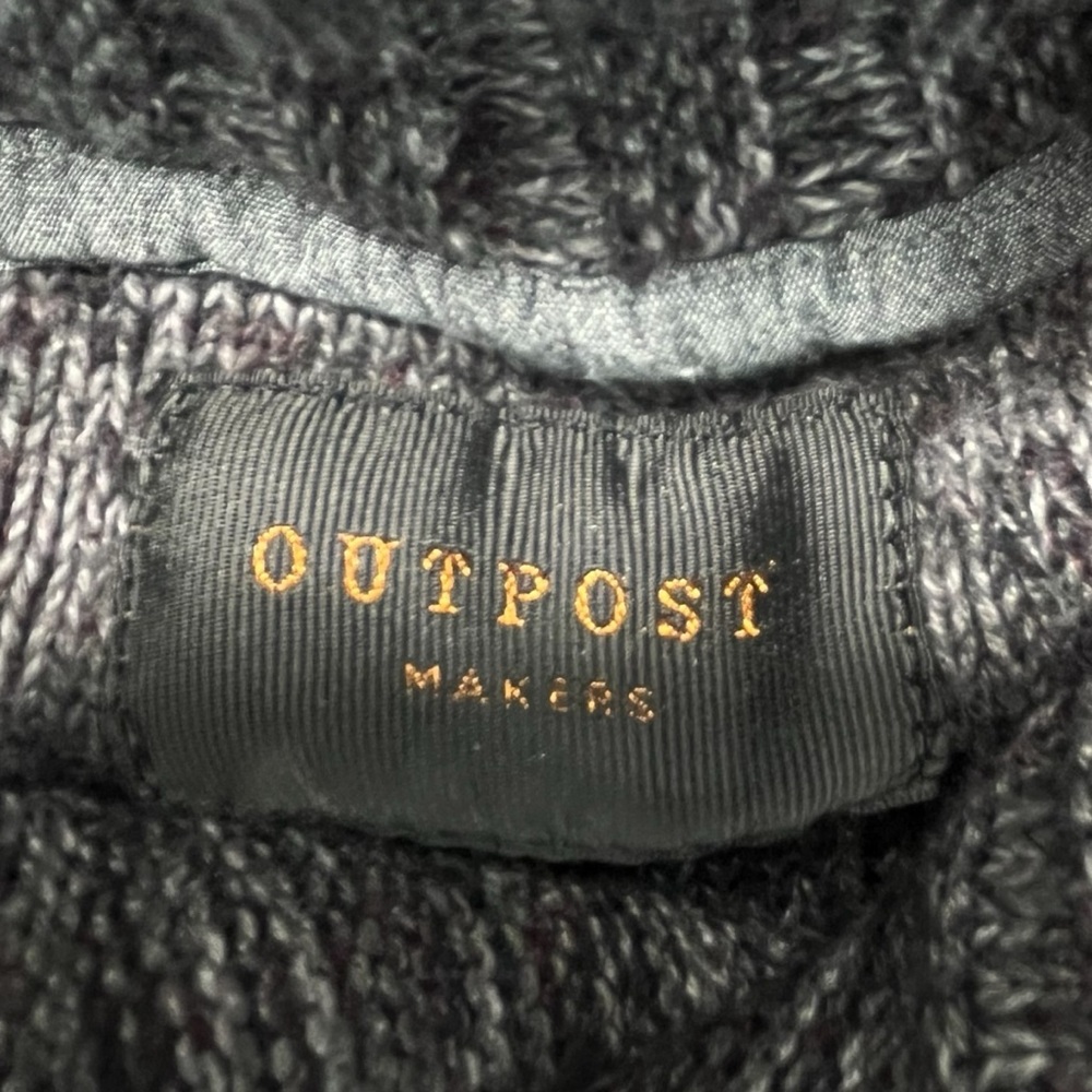Outpost Men’s Large Marled Gray Shawl Collar Knit Sweater Toggle Pullover - Picture 7 of 9